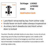 Schlage L9082P 06A Institution Mortise Lock, 06 Lever, A Rose