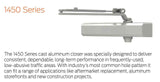LCN 1450 Medium Duty Door Closer, Adjustable Spring Size 1-6