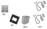 LCN 8310-3855WS 4-3/4" x 4-3/4" Square, Wireless Wall and Surface Mount Actuator, Dual Vestibule with Handicap Symbol and Text
