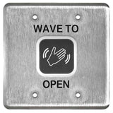 LCN 8310-810D 4-1/2" Square Double Gang Touchless Actuator with Hand Wave Icon and Text