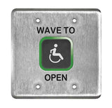 LCN 8310-810DA Square Touchless Actuator with Wheelchair Icon and Text, Satin Stainless Steel