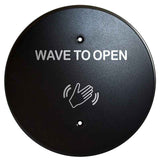 LCN 8310-813R Black Round Touchless Actuator with Hand Wave Icon and Text