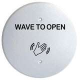 LCN 8310-813RWH White Round Touchless Actuator with Hand Wave Icon and Text