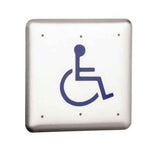 LCN 8310-853 4-3/4" x 4-3/4" Stainless Steel Square Hardwired Wall Mount Actuator with Blue Handicap Symbol