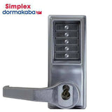 Simplex - LL1041S - Mechanical Pushbutton Cylindrical Lever Set - Combination/Passage - LFIC Schlage - 2¾" Backset - Satin Chrome - LH/LHR