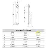 Baldwin Longview Full Plate Single Cylinder Keyed Entry Handleset with Taper Interior Lever and Emergency Egress Function