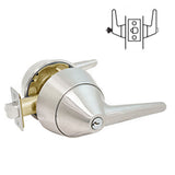 Cal-Royal LRC Heavy Duty Cylindrical Lockset With Ligature Resitant Lever, Finish-Satin Stainless Steel