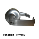 General Locks LX100 Series Grade 1 Cylindrical Rigid Leversets - LX140R - Privacy - Brushed Chrome