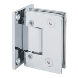 M-237PC-0C Rockwell Adjustable Square Corner Shower Hinge, Full Back Plate in Chrome Finish for heavy tempered Glass Shower Doors