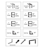 M-237PC-0C Rockwell Adjustable Square Corner Shower Hinge, Full Back Plate in Chrome Finish for heavy tempered Glass Shower Doors