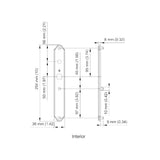 HOPPE HLS 9000 SLIDING DOOR HANDLE-SET, M574/2170N, FIXED DUMMY -POLISHED CHROME- 2083225