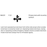 Falcon MA321 QG Privacy Mortise Lock with No Entry Lockout, Quantum Lever, Gala Rose