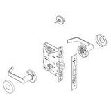 Falcon MA621 DG Apartment Corridor Mortise Lock with Button Lockout Mortise Lock, Dane Lever, Gala Rose