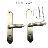 Elena Lever, Lara 68mm Backplate, Patio/ Inactive Handleset - Satin Nickel