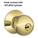 Mul-T-Lock Knob Lockset with MUL-T-LOCK MTL800 Cylinder