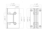 MQ1037CP0- ROCKWELL CONTEMPORARY ADJUSTABLE HEAVY DUTY SHOWER HINGE OFFSET WITH RECESSED FULL BACKPLATE IN POLISHED CHROME