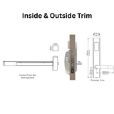Cal-Royal SMART EXIT DEVICE TRIM FOR MORTISE PANIC BAR - MRCR98D
