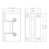 MV037US10B0 ROCKWELL TITAN HEAVY DUTY SHOWER HINGE WITH FULL BACKPLATE IN ANTIQUE BLACK FINISH