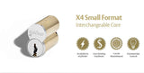 Medeco X4 Small Format Interchangeable Core, KeyMark, 8E Keyway