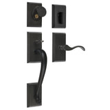 H303MPCLUS10B Rockwell Premium Savoy Multipoint Lock Handleset with Classic Wave Lever in Antique Black Finish