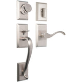 EAGH301CLUS15 Rockwell Premium Solid Brass Savoy Door Handle Set with Classic Wave Lever in Brushed Nickel Finish