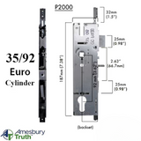 P2000 Active Gearbox only 35/92 Euro Cylinder