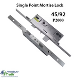 20mm P2000 Active 45/92 Spl Mortise Lock Body, American Version Gearbox