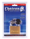 Chateau C-8850-CD-KD Heavy-Duty Brass Disc Padlock, Keyed Different, Carded
