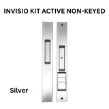 INTERLOCK Invisio Non Locking Flush Mount Sliding Door Handle Set, Silver