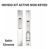 INTERLOCK Invisio Non Locking Flush Mount Sliding Door Handle Set, Satin Chrome