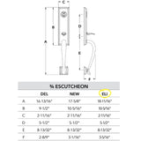 Baldwin Elizabeth One Piece Keyed Entry Handleset with Right Handed Interior Curve Lever and Emergency Egress Function