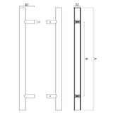 Double Push-Pull Handle Bars - Stainless Steel