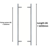 Rounded 45° Offset Angle Handles - Contemporary Round, Stainless Steel