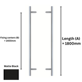 Rounded 45° Offset Angle Handles - Contemporary Round, Matte Black