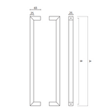 Square Straight Angle Handle - Matte Black