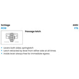 Schlage Commercial PC10 TLR (Tubular) Passage Lever