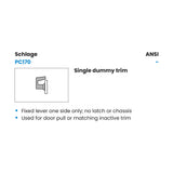 Schlage Commercial PC170 LAT (Latitude) Single Dummy Lever
