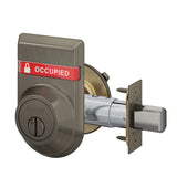 Schlage B572 Door Bolt with Coin Turn and OS-OCC (OCCUPIED/VACANT) Outside Occupancy Indicator