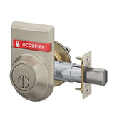 Schlage B572 Door Bolt with Coin Turn and OS-OCC (OCCUPIED/VACANT) Outside Occupancy Indicator