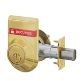 Schlage B672 Door Bolt with Coin Turn and OS-OCC (OCCUPIED/VACANT) Outside Occupancy Indicator