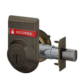 Schlage B672 Door Bolt with Coin Turn and OS-OCC (OCCUPIED/VACANT) Outside Occupancy Indicator