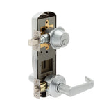 Schlage Commercial CS210-B500PD SAT PLY Entrance Single Locking Interconnected Lock - Saturn Lever, Saturn Rose/Plymouth Escutcheon