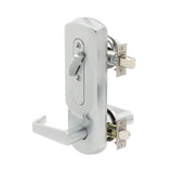 Schlage Commercial CS210-B500PD SAT PLY Entrance Single Locking Interconnected Lock - Saturn Lever, Saturn Rose/Plymouth Escutcheon
