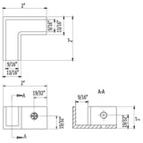 SDC90BSN.1 ROCKWELL 90 DEGREE CLAMP IN BRUSHED NICKEL