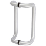 SDDPW1-12-AL Rockwell 12" Offset Back to Back Tempered Glass Mount Commercial Swing Door Pull Handle in Aluminum