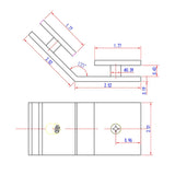 SDGQ135BSN Rockwell Square 135&deg; Glass to Glass Clamp in Brushed Nickel Finish