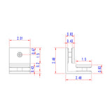 SDGQ90BSN Rockwell Square 90&deg; Glass to Glass Clamp in Brushed Nickel Finish