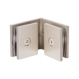 SDGQ90BSN Rockwell Square 90&deg; Glass to Glass Clamp in Brushed Nickel Finish