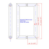 SDH6MCTBS Rockwell 6&quot; Back to Back Tubular Mitered Corner Handle in Brushed Nickel Finish for Heavy Glass Frameless Shower Door