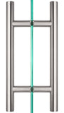 SDHLP6BS Rockwell 6 inch Back to Back Ladder Pull in Brushed Nickel for Heavy Glass Frameless Shower Doors